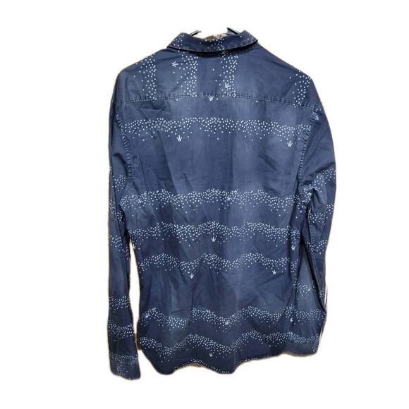 Marc Ecko Cut & Sew Blue Designer Button Up Shirt Mens Large - Picture 6 of 8